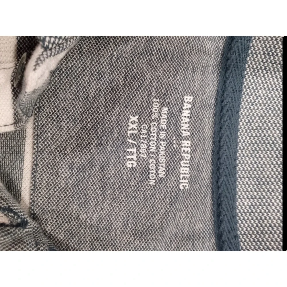 NWT Banana Republic Gray White‎ Short Polo Mens Size XXL Golf Elephant Shirt